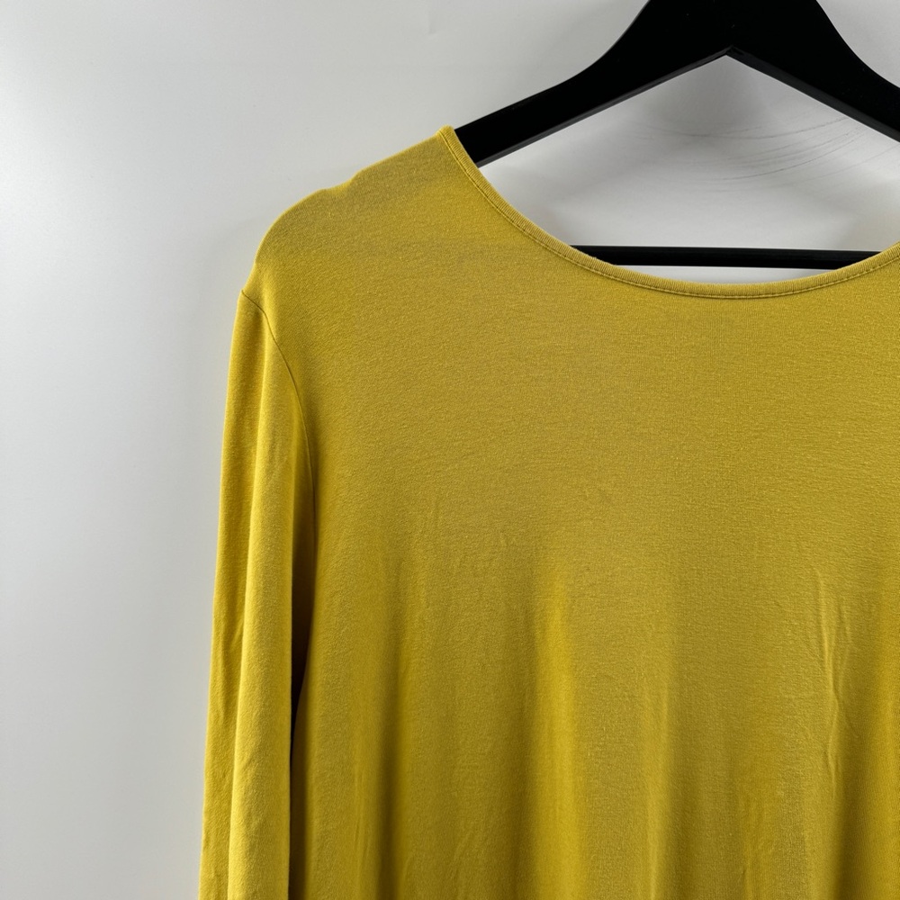 J. Jill Mustard Yellow Long Sleeve Top Womens Size XL Loose Fit Rayon Blend - Picture 2 of 8